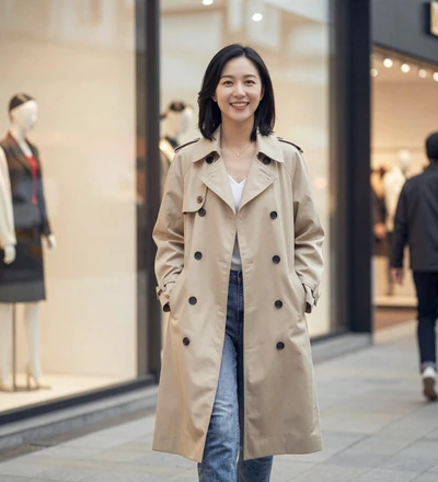 Asian woman on a city walk, a military singles dating profile ready to connect